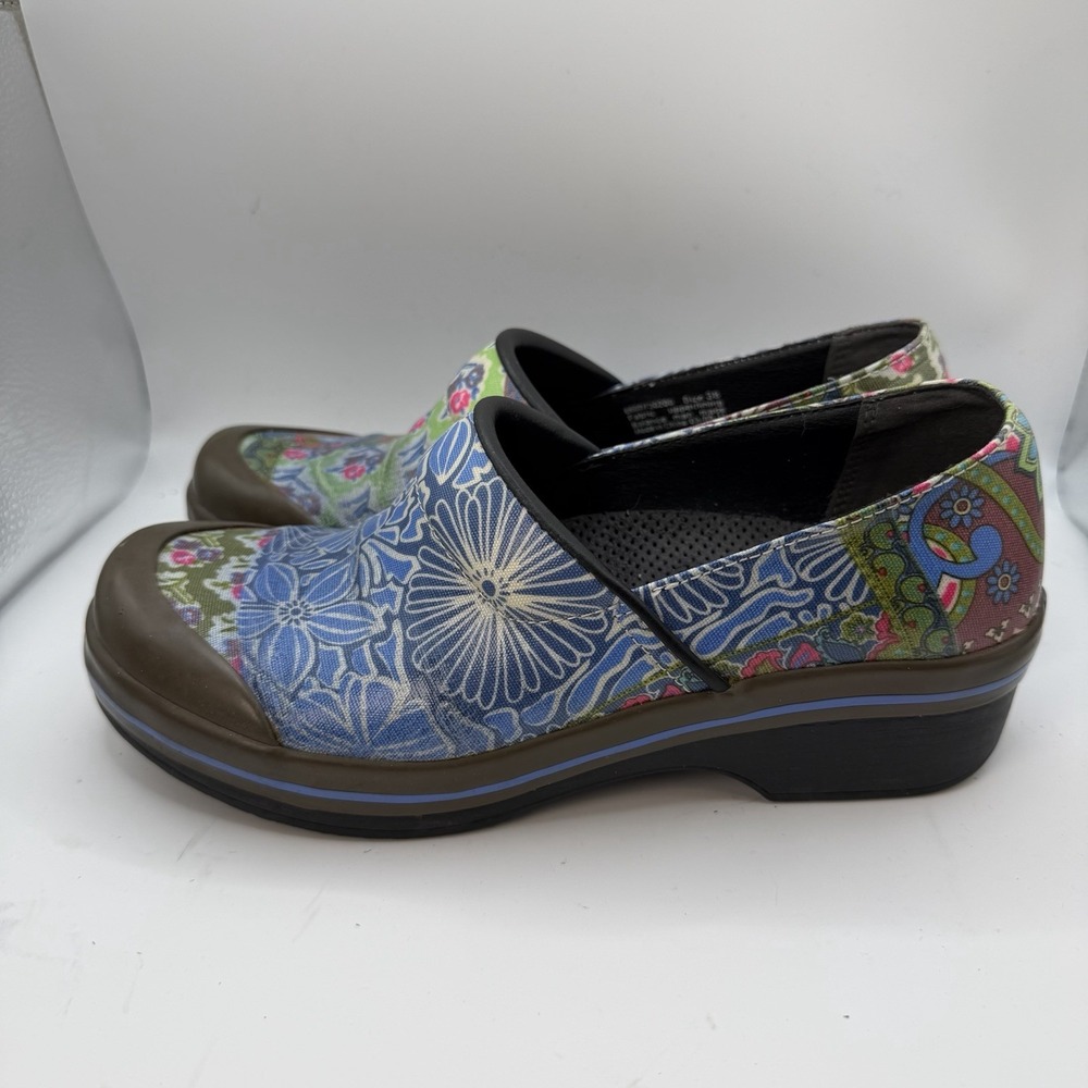 Dansko Vegan Professional Clogs Multi Color Floral Patchwork Print 38 Womens 8